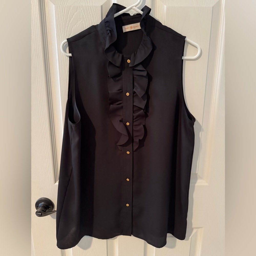 Tory Burch sleeveless ruffle blouse
